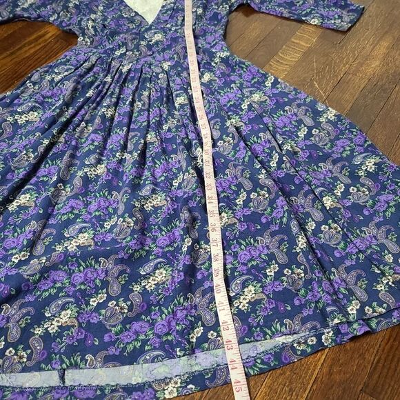 Vintage 90s Dark Moody Floral Boho Dress - Picture 13 of 14